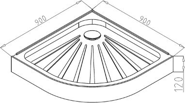 Душевой поддон Cerutti SPA, 90х90 см, четверть круга/угловой/полукруглый, акриловый, низкий, белый, с бортиком, литой, литьевой, для душа