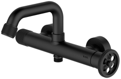 Смеситель для ванны/душа IDDIS Grange, однорычажный, настенный, поворотный, керамический картридж, длина излива 140 мм, латунь, цвет черный матовый