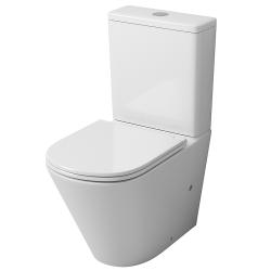 Унитаз-компакт Grossman GR-4450S 83х38х61 см, напольный, цвет белый, фаянс, овальный, горизонтальный (прямой) выпуск, двухрежимный механический слив, безободковый, антивсплеск