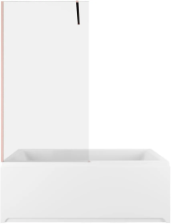 Шторка на ванну Allen Brau Infinity 3 универсальная, размер 825х1600 мм, закаленное стекло 8 мм, фиксированная, стекло прозрачное, профиль медь браш