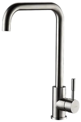 Смеситель для кухни/мойки LEDEME, однорычажный, поворотный, керамический, длина излива 196 мм, нержавеющая сталь, цвет сталь