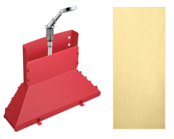 Душевой гарнитур Axor Secuflex на борт ванны, комплект: Secubox/шланговый тормоз Secuflex/проводка шланга/держатель для душа/душевой шланг/ручной душ, цвет: шлифованная медь, скрытого монтажа, для душа/ванной