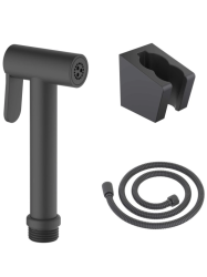 Комплект для биде Aquatek AQ2054MB гигиеническая лейка/шланг 120 см/держатель лейки, латунь, цвет матовый черный, для биде/унитаза/гигиенических процедур, универсальный