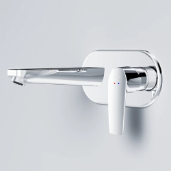 Смеситель для раковины Am.Pm Gem встраиваемый, однорычажный, излив средний, длина 187 мм, керамический, латунь, цвет хром, хромированный, вертикальный, однозахватный