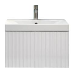 Тумба под раковину Velvex Compo 600-0-1, 596х390х343 мм подвесная, цвет белый глянец, 1 выдвижной ящик, подходит раковина 9696-60, универсальная, в ванную комнату