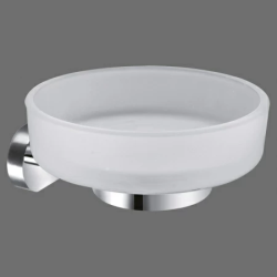 Мыльница настенная Art&Max Tito, цвет: хром, латунь/стекло, форма круглая, для душа/ванны/мыла, в ванную комнату, под мыло, мыльница, на стену