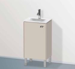 Тумба под раковину Duravit Brioso, 44х31х68,5 см, напольная, цвет: серо-коричневый/хром, 1 распашная дверца/одностворчатая, стеклянная полка, ДСП, прямоугольная, левая, в ванную комнату