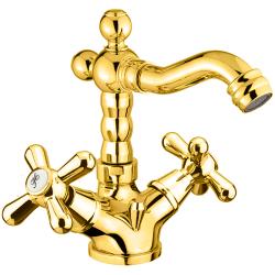 Смеситель для биде Webert Armony, для унитаза/биде, двухвентильный, неповоротный, длина 119 мм, латунь, цвет золото