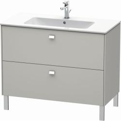 Тумба под раковину Duravit Brioso, 102х46,9х69,3 см, напольная, цвет: бетонно-серый/хром, 2 выдвижных ящика, ДСП, прямоугольная, левая/правая, в ванную комнату