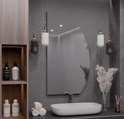 Зеркало АураМира Сэл, 110х70 см, без подсветки, нестандартное, левый угол, без рамы, для ванны, навесное/подвесное/настенное