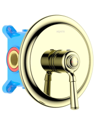 Смеситель для ванны/душа Aquatek Классик настенный, однорычажный, встраиваемый, без излива, латунь, цвет полированное золото