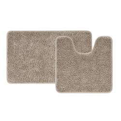 Набор ковриков IDDIS Base для ванной комнаты 500х800+500х500 мм микрофибра, цвет светло-коричневый BSET07Mi13