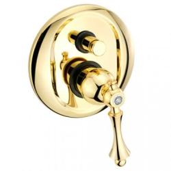 Смеситель для душа Migliore Bomond, скрытого монтажа, однорычажный, без излива, керамический, латунь, встариваемый, цвет золото