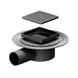 Сливной трап AM.PM MasterFlow 100х100/50 мм горизонтальный, цвет решетки черный матовый, решетка из нержавеющей стали, комбинированный затвор