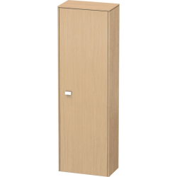 Пенал Duravit Brioso R, 42x24x133 см, подвесной, (правый), с дверцей, с полкой, со стеклянными полками, цвет: натуральный дуб/хром, в ванную комнату