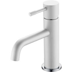 Смеситель для раковины/умывальника Boheme Uno, однорычажный, неповоротный, керамический, длина излива 120 мм, латунь, цвет белый/хром