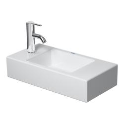 Раковина DURAVIT Vero Air WonderGliss, 50х25х14 см, подвесная, прямоугольная, санфарфор, цвет белый, 1 отверстие под смеситель слева, антигрязевое покрытие, без перелива, левая