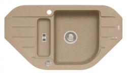 Мойка кухонная ALVEUS NIAGARA 60 GRANITAL BEIGE-G55 90х50х16 см, врезная/встраиваемая сверху, две чаши, с крылом с двух сторон, искусственный гранит, многоугольная/угловая, цвет бежевый, с отверстием под смеситель
