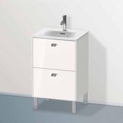 Тумба под раковину Duravit Brioso, 52х41,9х68,5 см, напольная, цвет: белый глянец/хром, 2 выдвижных ящика, ДСП, прямоугольная, левая/правая, в ванную комнату