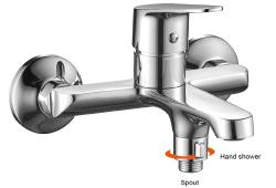 Смеситель для ванны/душа Esko Colombo однорычажный, керамический, настенный, излив фиксированный 177 мм, без шланга и лейки, латунь, цвет хром