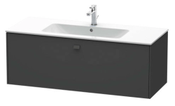 Тумба под раковину Duravit Brioso, 122х47,9х44,4 см, подвесная, 1 выдвижной ящик, ДСП, цвет: графит матовый/хром, шкафчик навесной, механизм доводчика, прямоугольная, правая/левая, в ванную комнату