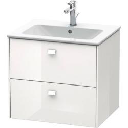 Тумба под раковину Duravit Brioso, 62x47,9x55,3 см, подвесная, 2 выдвижных ящика, ДСП, цвет: белый глянец, шкафчик навесной, механизм доводчика, прямоугольная, правая/левая, в ванную комнату