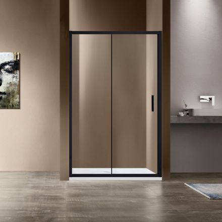 Душевая дверь Vincea Garda  120х190 см, прозрачное стекло, профиль черный, левое/правое, плоская/в нишу, дверь раздвижная