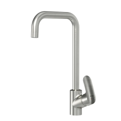 Смеситель для кухни/мойки Am.Pm Like однорычажный, поворотный, керамический, с высоким изливом, длина 194 мм, латунь, цвет сатин