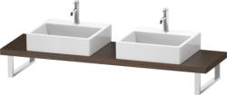Столешница Duravit Brioso, для консоли, консольное полотно, 80х48 см, ДСП, прямоугольная, цвет: орех темный,  для двух раковин/умывальников/рукомойников, 2 выреза под раковину, установка по краям
