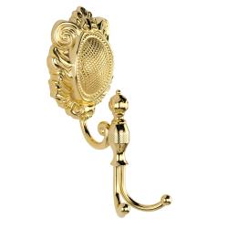Крючок Migliore Cleopatra, двойной, настенный, латунь, форма округлая, для полотенца в ванную/туалет/душевую кабину, цвет золото