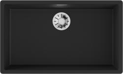 Мойка кухонная Omoikiri Yamakawa 75 Integra-GB, 75,6х45,6 см, врезная, из искусственной керамики (Artceramic), прямоугольная, цвет графит, без отверстия под смеситель, без крыла, слив-перелив
