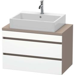 Тумба под раковину для консоли/столешницы Duravit DuraStyle 80х47,8х51,2 см, подвесная, ДСП, цвет: белый матовый/базальт, 2 выдвижных ящика, прямоугольная