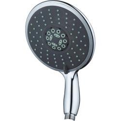 Лейка душевая Melodia Luxe 150 мм L265 мм ручная, круглая, 5 режимов, хром/черный, ABS пластик, для душа/ванной MKP26308BL