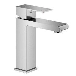 Смеситель для раковины/умывальника Splenka S224.10.05 однорычажный, неповоротный, фиксированный излив, длина 118 мм, высота 117 мм, нержавеющая сталь, цвет сатин