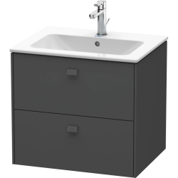 Тумба/шкафчик для консоли/столешницы Duravit Brioso под раковину 62х55х44,2 см, подвесная, ДСП, цвет: графит матовый/хром, 2 выдвижных ящика, прямоугольная