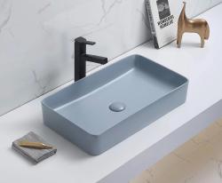 Раковина для ванной CeramaLux NC 78189MHL-4 60,5х11,5х35,5 накладная, прямоугольная, керамическая/фарфоровая, цвет голубой, без отверстия под смеситель, без слива-перелива