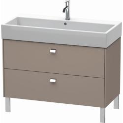 Тумба под раковину Duravit Brioso, 98,4х45,9х57 см, напольная, цвет: базальт/хром, 2 выдвижных ящика, ДСП, прямоугольная, левая/правая, в ванную комнату