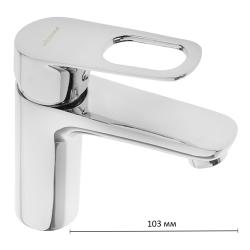 Смеситель для раковины/умывальника Accoona, однорычажный, неповоротный, керамический, длина излива 103 мм, латунь, цвет хром