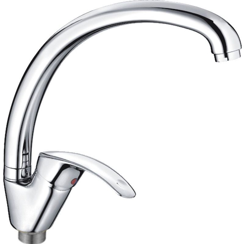 Смеситель для кухни/мойки HAIBA CRON однозахватный, поворотный, длина 187 мм, силумин, цвет хром