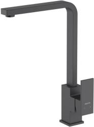 Смеситель для кухни/мойки Aquatek Либра однорычажный, поворотный, латунный, Г-излив, длина излива 200 мм, цвет черный
