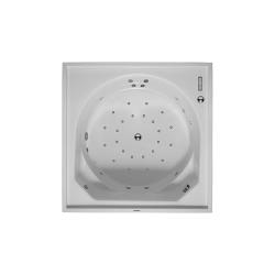 Ванна Duravit Blue Moon 140х140 см гидромассажная, встраиваемая/пристенная, акриловая, цвет: белый, с ножками/сливом-переливом, без фронтальной панели, квадратная, с системой гидромассажа Combi System L