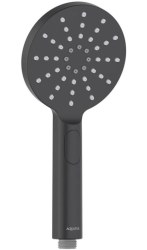 Лейка душевая Aquatek Оберон 120 мм круглая, 3 режима, матовый черный, пластик, ручная, для душа/ванной