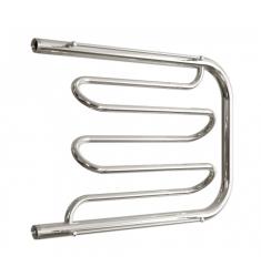 Полотенцесушитель Двин Dw 50/70 c полкой, водяной (1"-1/2" К0  Полированный), боковое подключение, нержавеющая сталь, настенный, форма фокстрот, цвет хром