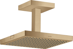 Верхний душ AXOR ShowerCollection 240/240 1jet, с потолочным подсоединением, потолочный монтаж, квадратный, с 1 режимом, размер 24х24 см, металлический, цвет: шлифованная бронза, для душа/ванной