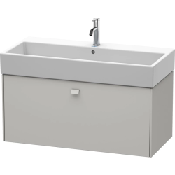 Тумба под раковину Duravit Brioso, 98,4х45,9х44,2 см, подвесная, 1 выдвижной ящик, ДСП, цвет: бетонно-серый, шкафчик навесной, механизм доводчика, прямоугольная, правая/левая, в ванную комнату