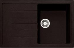 Мойка кухонная Longran Classic, 78х50х20,5 см, врезная, искусственный гранит, прямоугольная, цвет марон, без отверстия под смеситель, с крылом, слив-перелив, врезная в столещницу, для кухни