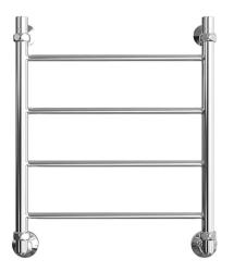 Полотенцесушитель Двин J 60/50, водяной (1"-1/2" К3  полированный), универсальное подключение, нержавеющая сталь, настенный, форма лесенка, цвет хром, к отоплению и ГВС, для отопления, обогрева в ванной