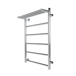 Полотенцесушитель 700х400 мм Indigo Line LLSHSW70-40R-б/п-60 1"дюйм, водяной, с полкой, бок.подкл справа, из нержавеющей стали, форма лесенка, настенный, цвет хром, для ванны, вертикальный