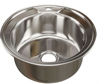Мойка Sink Light 49х49 0,8х180 врезная с сифоном 3 1/2" глянцевая