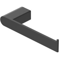 Держатель для туалетной бумаги Cezares Stylus без крышки, цвет черный матовый, настенный, нержавеющая сталь, форма округлая, для туалета/ванной, бумагодержатель